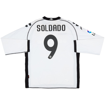 2009-10 Valencia Home L/S Shirt Soldado #9 - 9/10 - (XL)